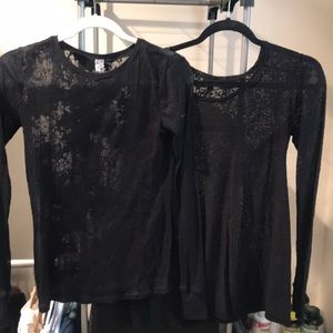Sheer black shirts